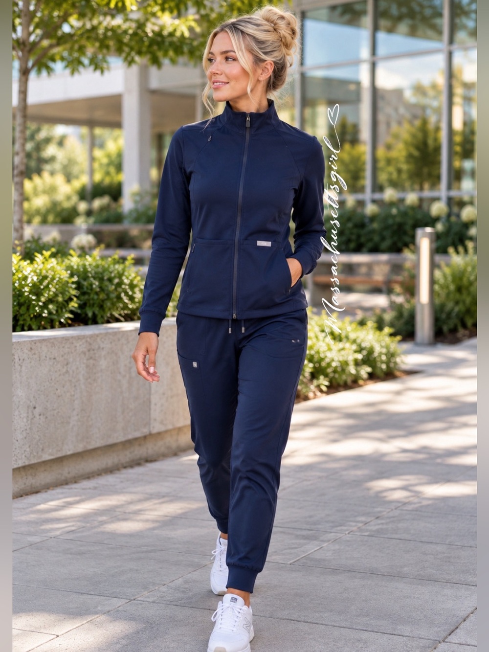 FIGS ContourKnit Scrub Jacket Navy Size Medium
